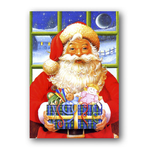 Courtier Christmas Card - Santa with Present from Dormouse Cards
