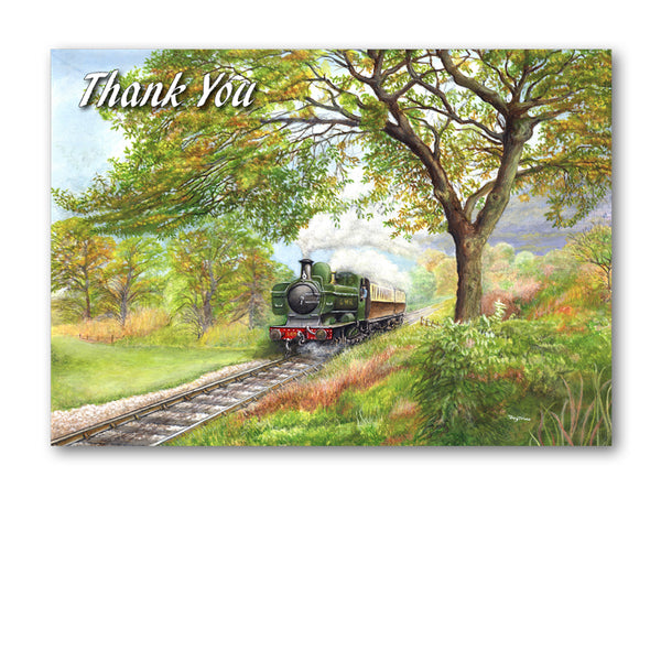 GWR Pannier Steam Train Thank You Card from Dormouse Cards