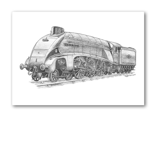 Pack of 5 Mallard Steam Train Notelets from Dormouse Cards