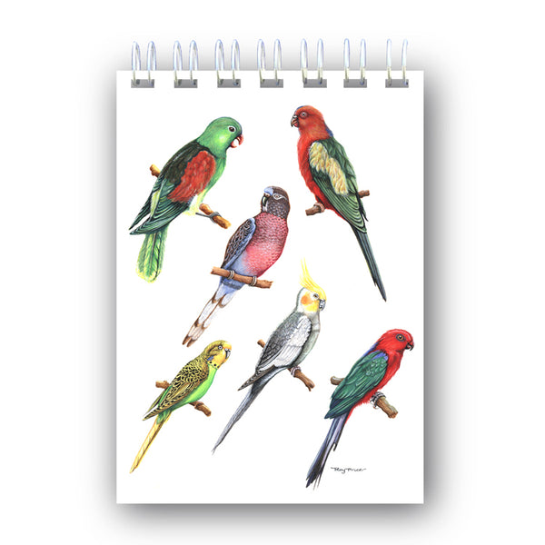A6 Wire Bound Exotic Birds Notebook from Dormouse Cards