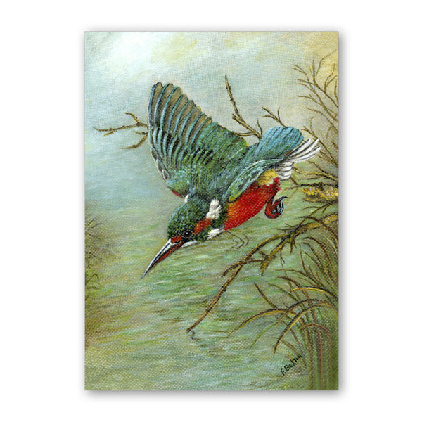 Fine Art Kingfisher Birthday Card from Dormouse Cards