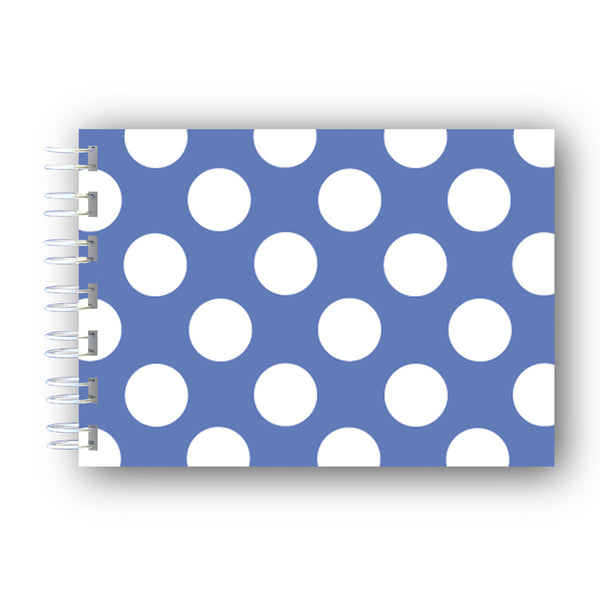 A6 Blue and White Polka Dots Wire Bound Notebook from Dormouse Cards