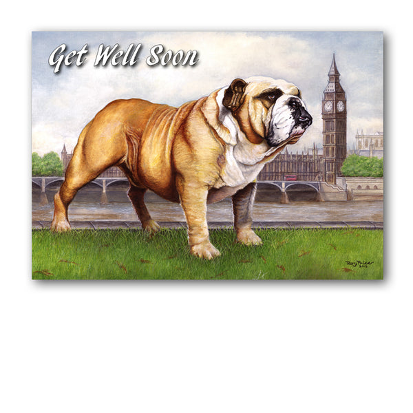 Bulldog Get Well Soon Card from Dormouse Cards