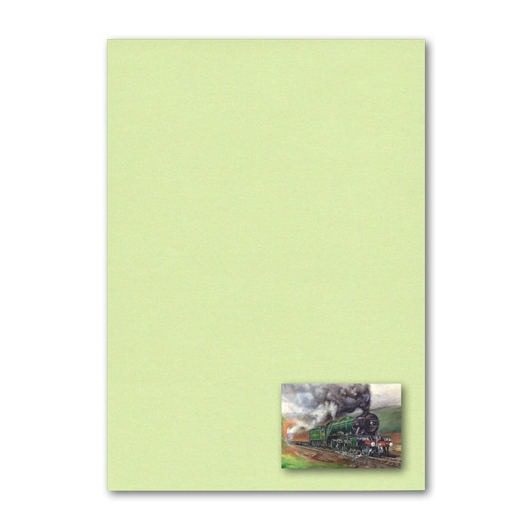 Lustre Mint Green Gift Wrap and Flying Scotsman Gift Tags from Dormouse Cards
