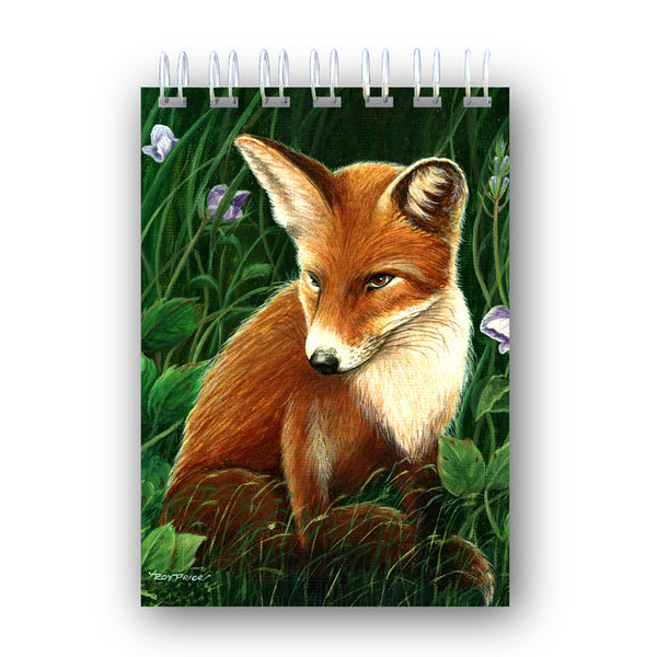 Fox A6 Wire Bound Notebook from a painting by Royden Price from Dormouse Cards