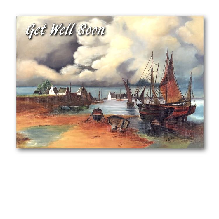 Seascape Get Well Soon Card by Florrie Belton from Dormouse Cards