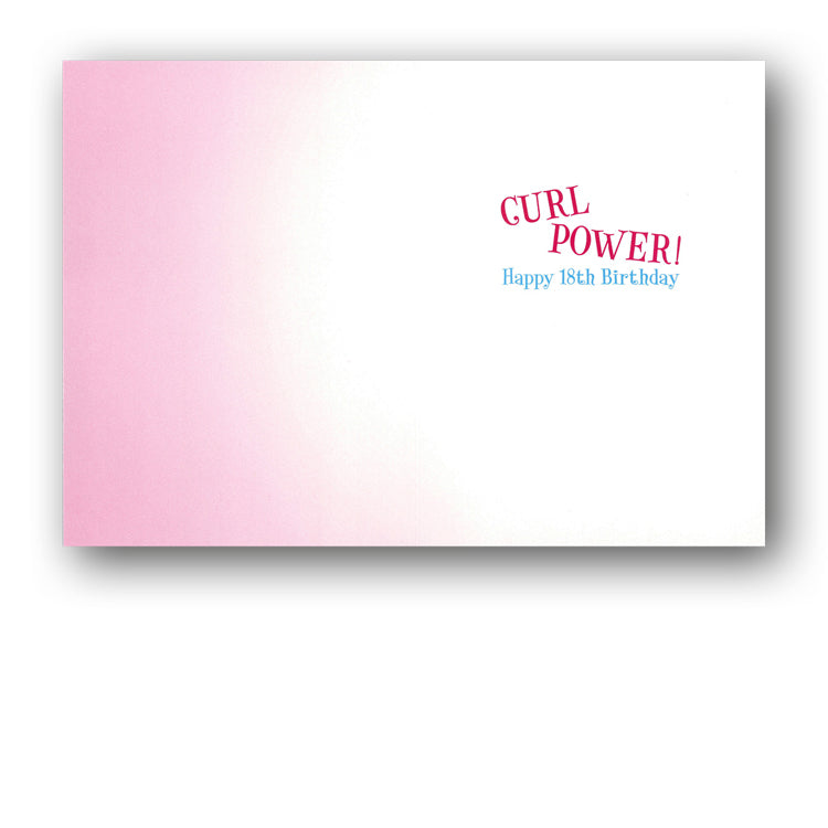 Funny Cat 18th Birthday Card - Curl Power! by Avanti