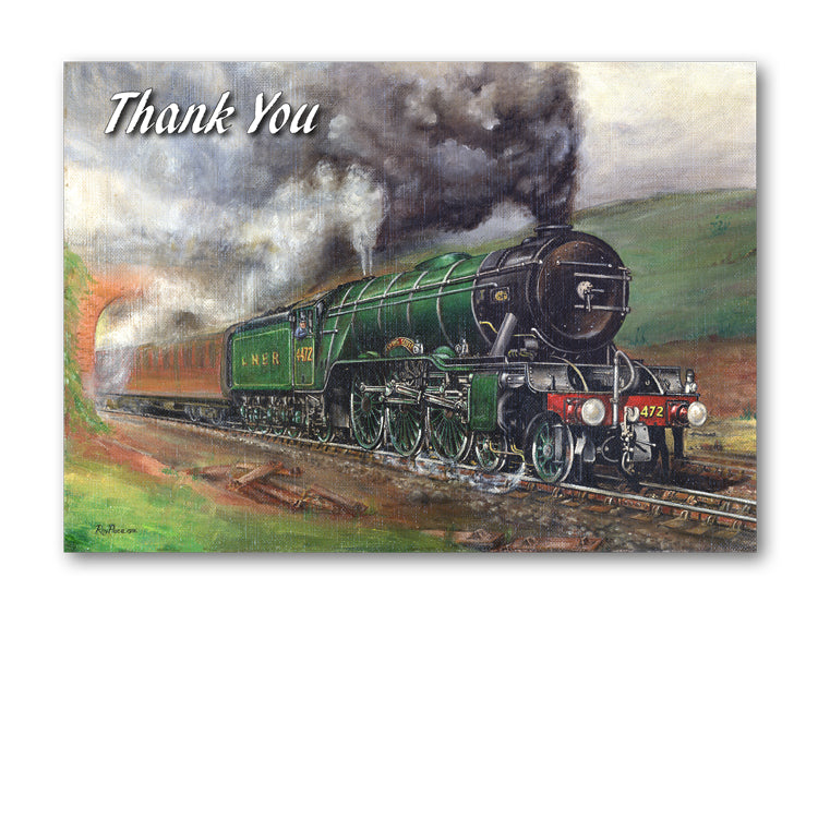 Flying Scotsman Steam Train Thank You Card from Dormouse Cards