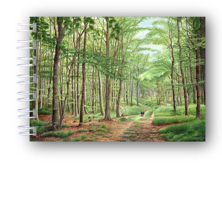 A6 Wire Bound Sheepdog Border Collie running in forest Notebook from Dormouse Cards