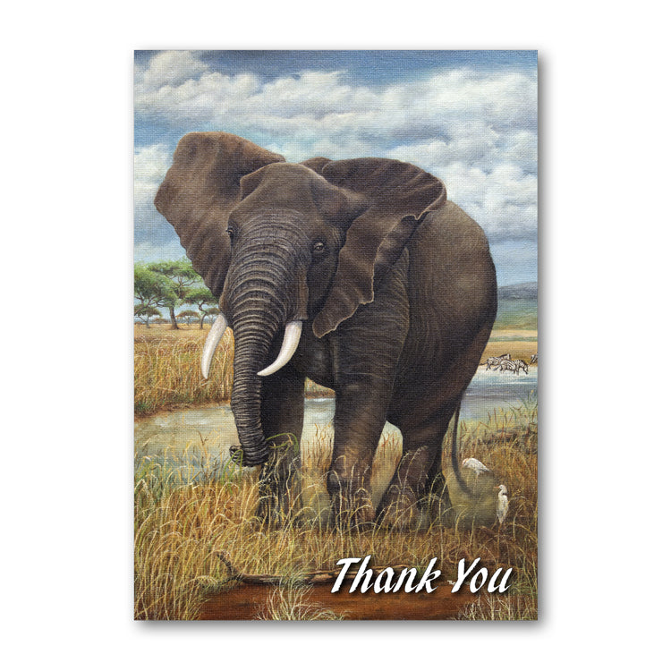 Elephant Thank You Card from a painting by Royden Price from Dormouse Cards