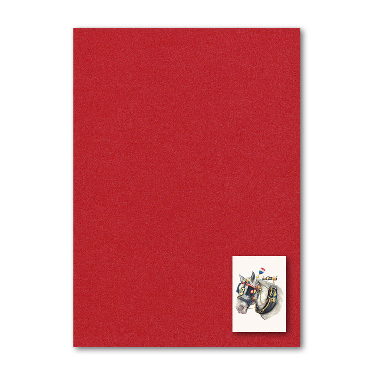 Lustre Red Gift Wrap and Shire Horse Gift Tags from Dormouse Cards