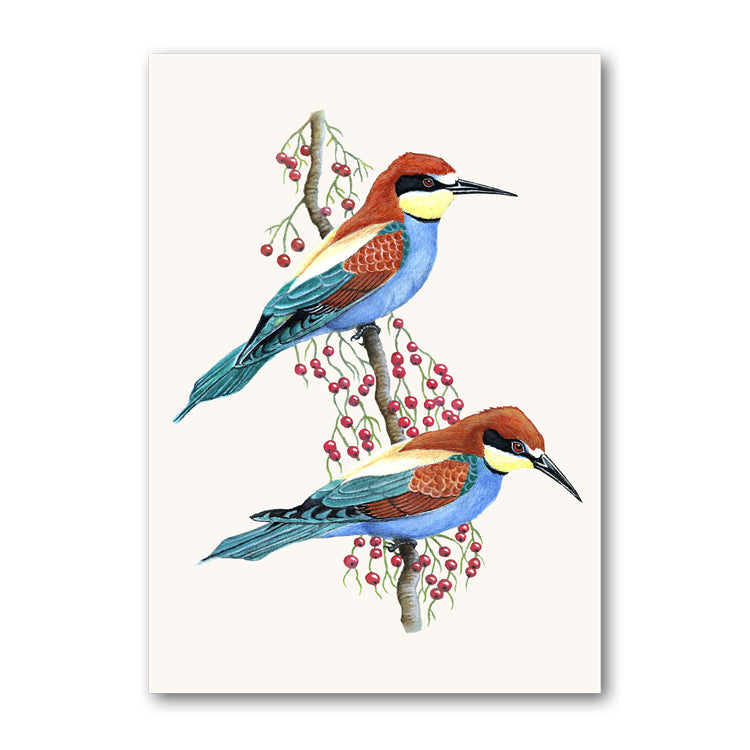 European Bee-Eaters Birthday Card