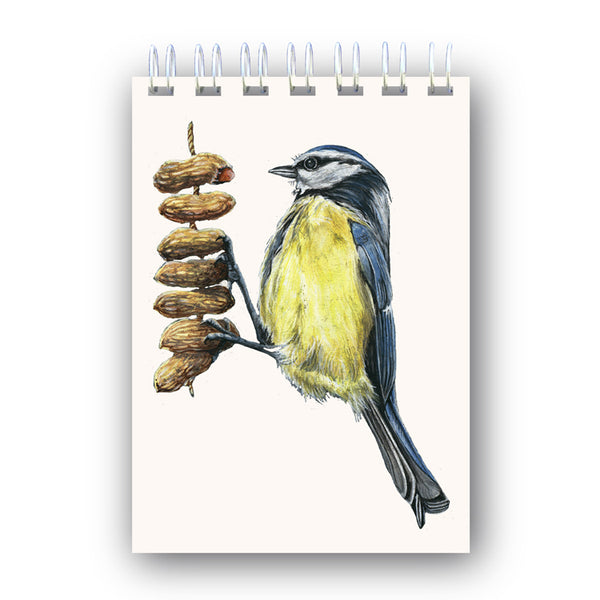 A6 Wire Bound Bluetit on Peanuts Notebook from Dormouse Cards