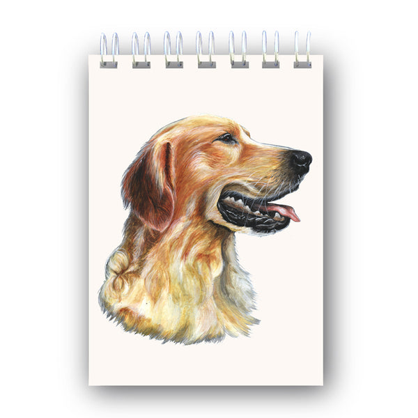 A6 Wire Bound Golden Retriever Notebook from Dormouse Cards
