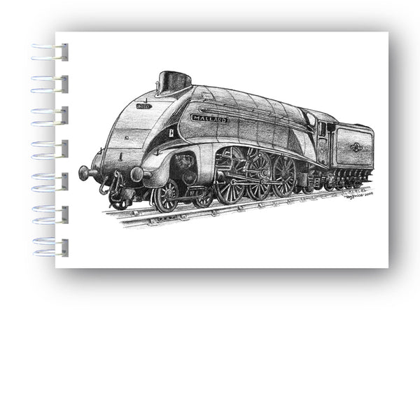 A6 Wire Bound Mallard Steam Train Notebook from Dormouse Cards