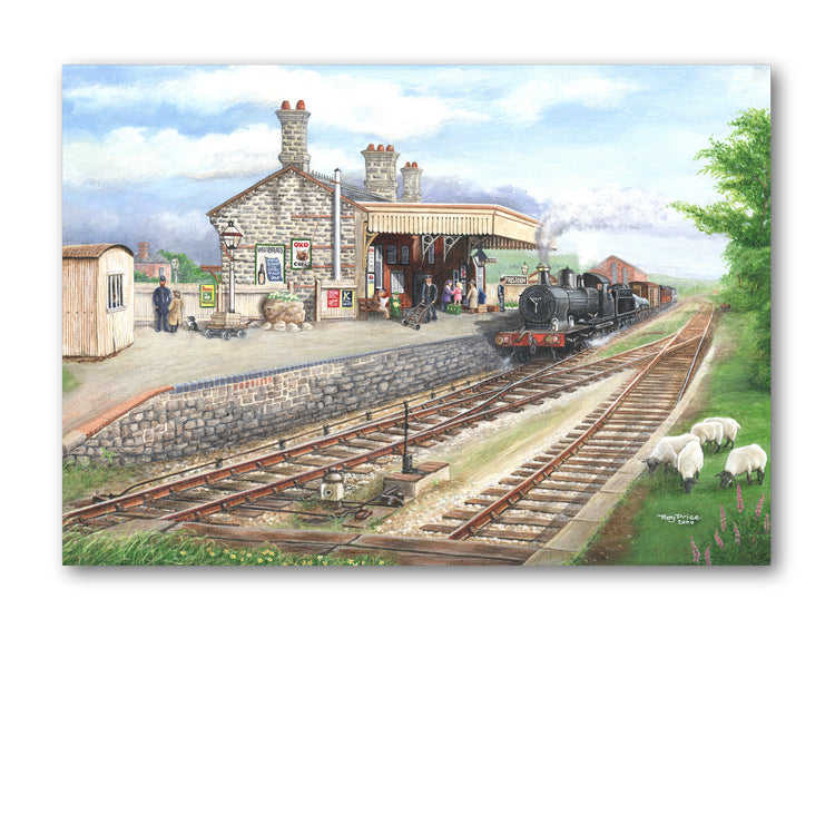 Presteigne Railway Station Father's Day Card from Dormouse Cards