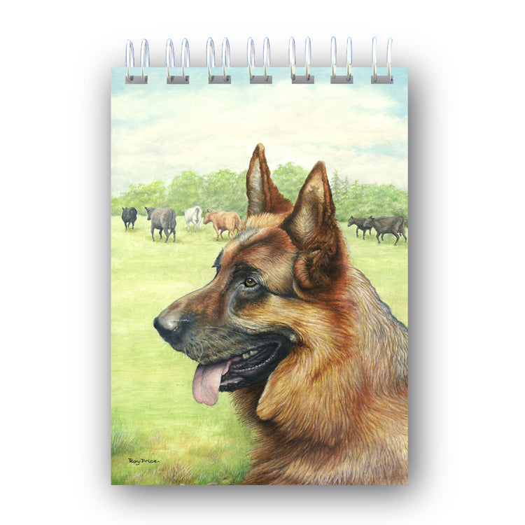 A6 Wire Bound Alsatian German Shepherd Dog Notebook from Dormouse Cards