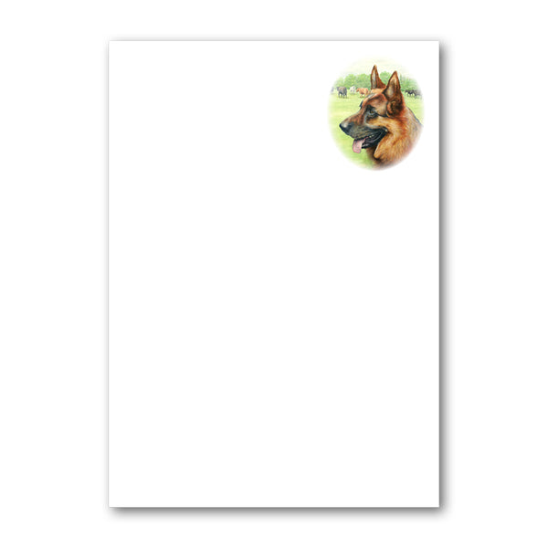 Pack of 6 Alsatian German Shepherd Dog Notepaper from Dormouse Cards