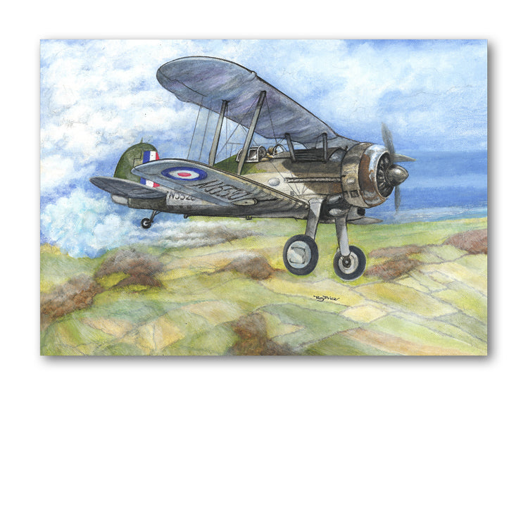 Pack of 5 Gloster Gladiator Notelets from Dormouse Cards