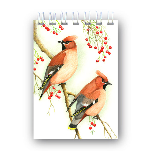 A6 Wire Bound Cedar Waxwing Notebook from dormouse Cards