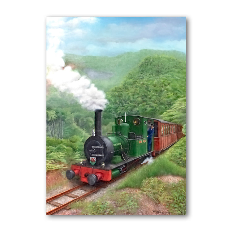 Welsh Narrow Gauge Steam Train Greetings Card from Dormouse Cards
