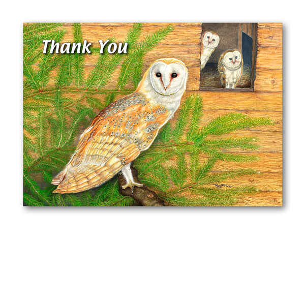 Barn Owl Thank You Card from Dormouse Cards