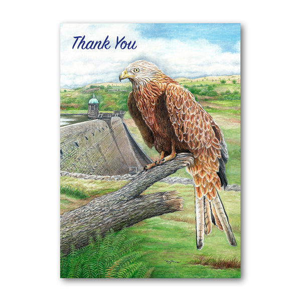 Red Kite Elan Valley Powys Wales Thank You Card from Dormouse Cards