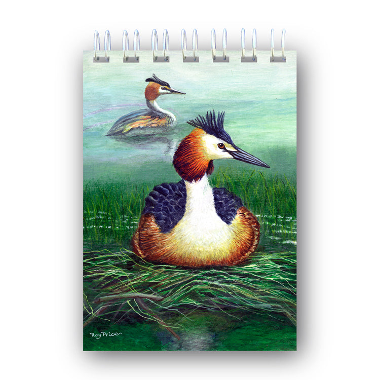 A6 Wire Bound Great Crested Grebe Notebook from Dormouse Cards