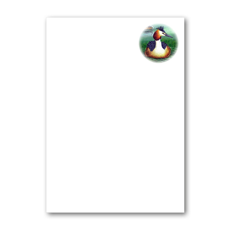 Pack of 6 Great Crested Grebe Notepaper from Dormouse Cards