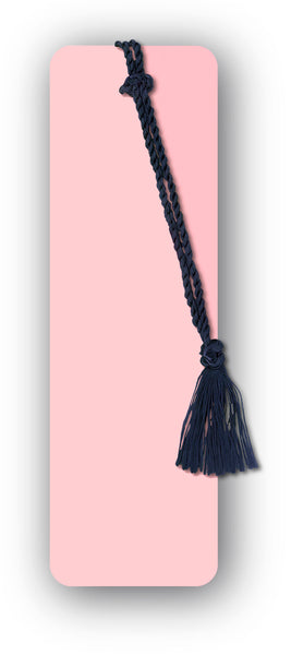Candy Pink Blank Bookmark with Navy Blue Tassel from Dormouse Cards