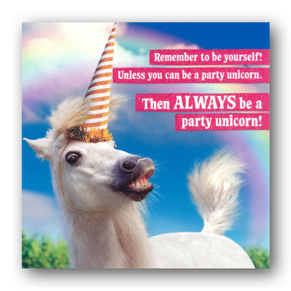 Funny Party Unicorn Birthday Card by Avanti from Dormouse Cards