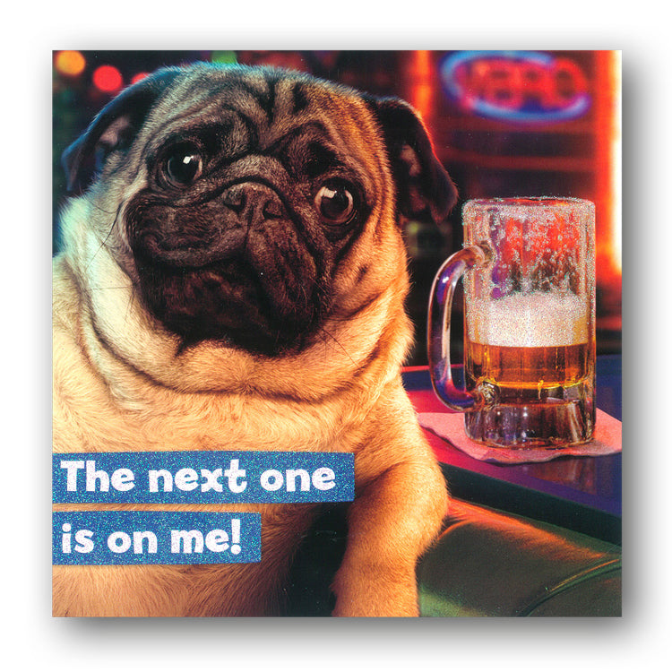 Funny Pug Dog with Pint Birthday Card by Avanti from Dormouse Cards