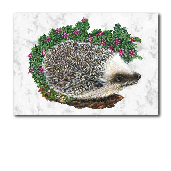 Fine Art Hedgehog Greetings Card on Luxury Marble board from Dormouse Cards