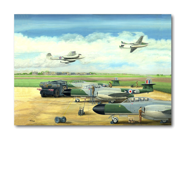 Birthday Card - Refuelling Meteor NF 11's at RAF Coltishall (1953) from Dormouse Cards.