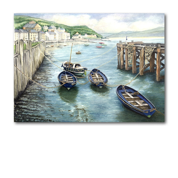 Greetings Card - Boats at Aberdovey from Dormouse Cards