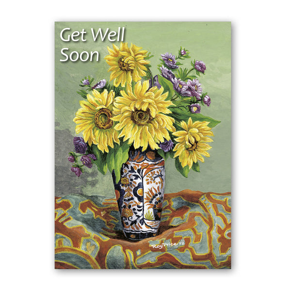 Fine Art Sunflower Get Well Soon Card from Dormouse Cards