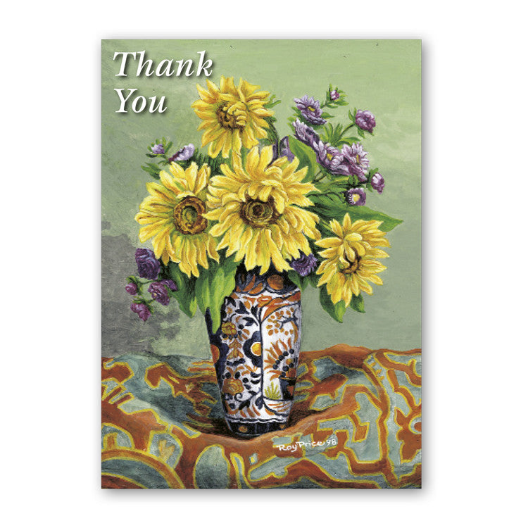 Fine Art Sunflower Thank You Card from Dormouse Cards