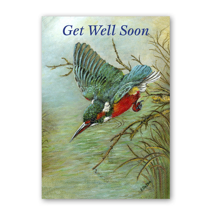 Fine Art Kingfisher Get Well Soon Art Card from Dormouse Cards