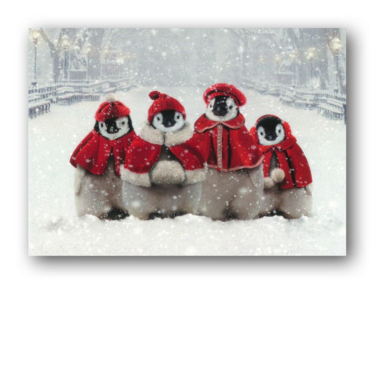 Funny Santa Penguins Christmas Card