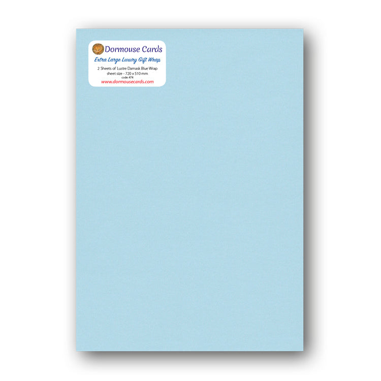 Lustre Damask Blue Gift Wrap from Dormouse Cards