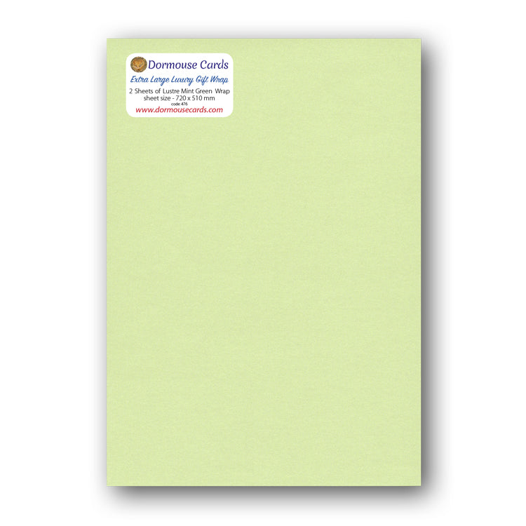 Luxury Shimmer Mint Green Gift Wrap from Dormouse Cards