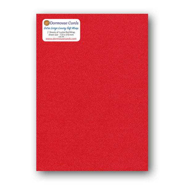 Luxury Lustre Red Gift Wrap from Dormouse Cards