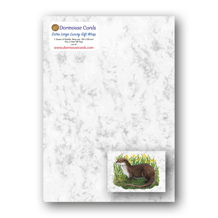 Marble Gift Wrap and Otter Gift Tags from Dormouse Cards