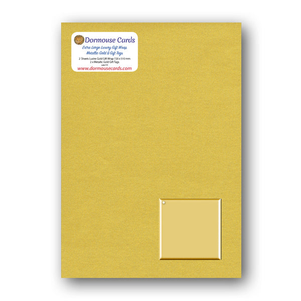 Luxury Lustre Gold Gift Wrap and Metallic Gold Gift Tags from Dormouse Cards