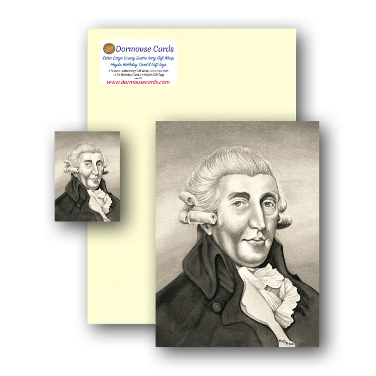 Lustre Ivory Gift Wrap and Haydn Gift Tags and Birthday Card