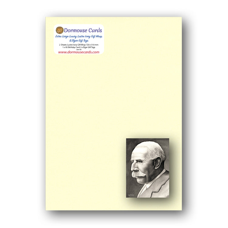 Lustre Ivory Gift Wrap and Elgar Gift Tags from Dormouse Cards