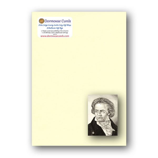 Lustre Ivory Gift Wrap and Beethoven Gift Tags from Dormouse Cards