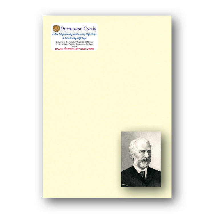Lustre Ivory Gift Wrap and Tchaikovsky Gift Tags from Dormouse Cards