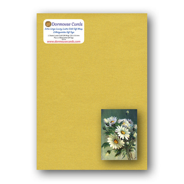 Luxury Lustre Gold Gift Wrap and Marguerie Gift Tags from Dormouse Cards