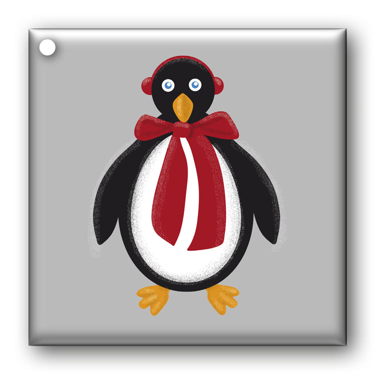 Penguin Christmas Silver Gift Tags from Dormouse Cards